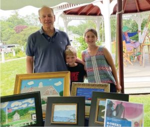 Dr. Savage and his grandchildren at the 2021 Osterville Plein Air Exhibition